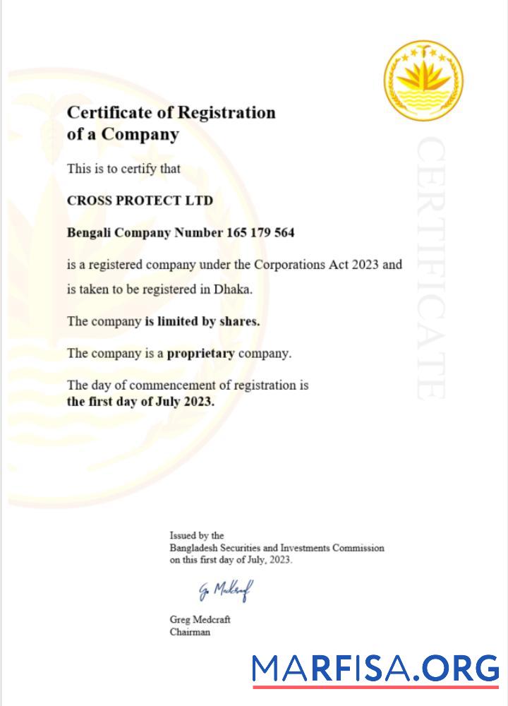 Printable Bangladesh certificate of registration Word and PDF template